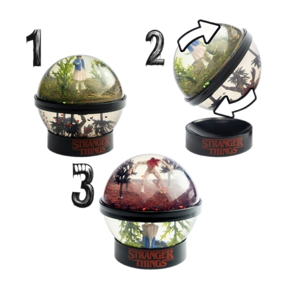 Netflix Stranger Things Upside Down Double Sided Snow Globe Eleven & Demogorgon - Picture 4 of 7